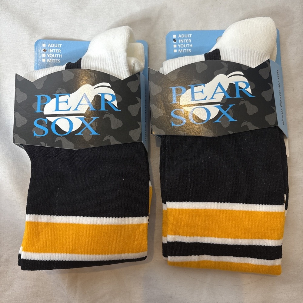 (2) Pear Sox‎ Size Intermediate Athletic Baseball Socks Striped USA